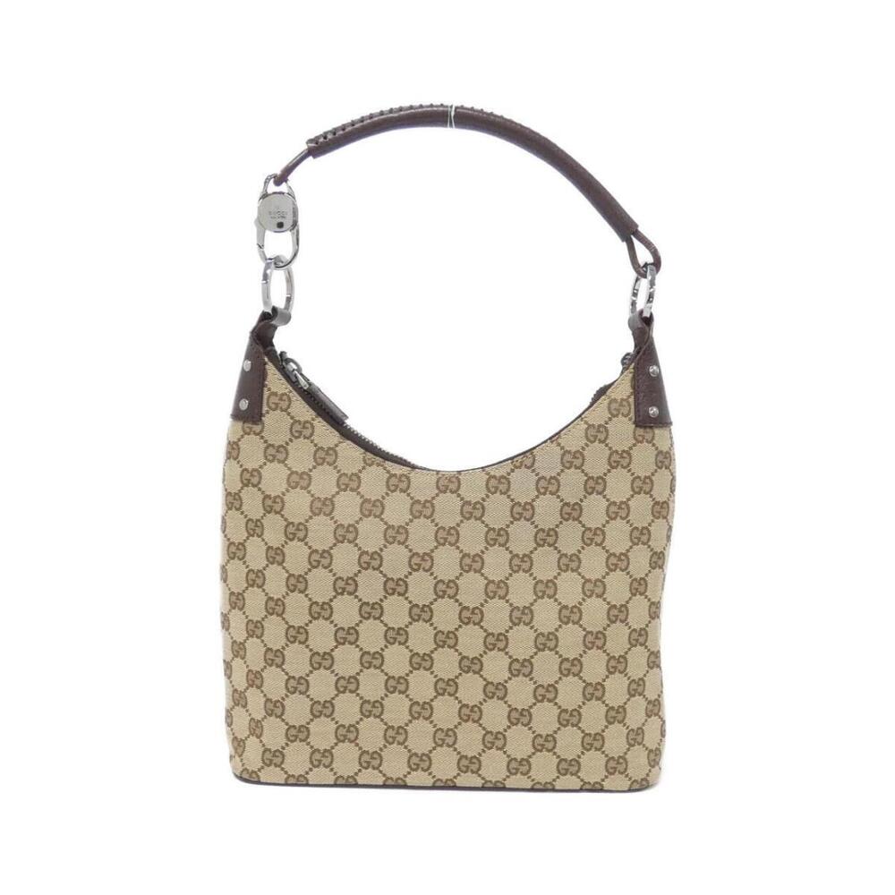 Gucci hobo bag beige GG canvas monogram brown leather